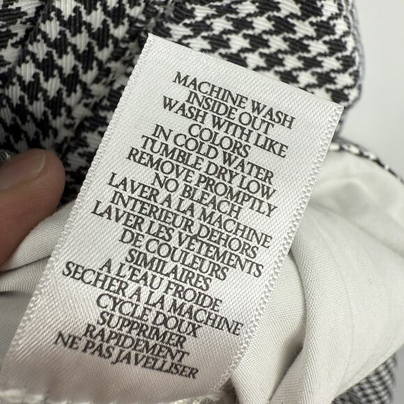 Frank & Eileen Wicklow Pants 8 Black White Houndstooth Italian Performance Twill - Picture 6 of 10